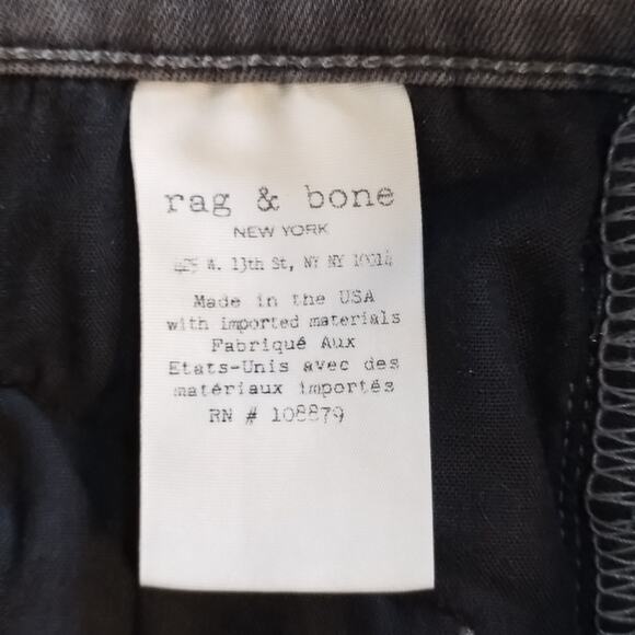 rag & bone Zipper Tech Moto Skinny Ankle Dark Gray Seattle Jeans 29 - Picture 10 of 16